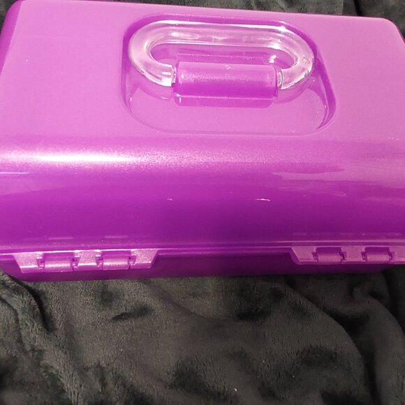 CABOODLES VINTAGE MAKEUP CASE ORGANIZER WITH MIRROR KISS LIP LATCH - Picture 12 of 16